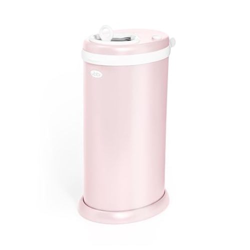 Ubbi Stainless Steel Diaper Pail, No Special Bags, Odor-Locking, Blush Pink | Award-Winning Registry Must-Have, Childproof Safety Lid with Lock, Holds Up To 55 Newborn Diapers, Modern Nursery Essential