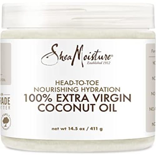 SheaMoisture Body Moisturizer For Dry Skin 100% Extra Virgin Coconut Oil Nourishing Hydration Soften And Restore Skin And Hair 14.5oz