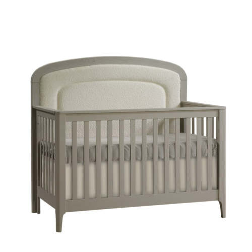 Natart Palo Crib To Double With Upholstered Panel Boucle Beige - Dove