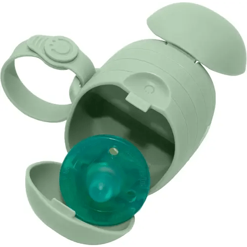Ubbi On-The-Go Dual Pacifier Holder, Keep's Baby's Binkies Clean and Accessible, Portable for Travel, Diaper Bag Accessory Must Have for Newborns, Sage Green