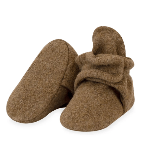 Cozie Fleece Gripper Baby Bootie - Heather Mocha – Zutano