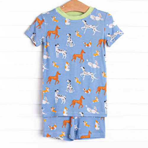 Westminster Wags Bamboo Pajama Short Set, Blue – Stitchy Fish