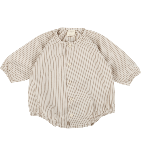 Beige Stripes Romper · Minicoton