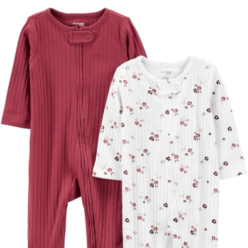 Simple Joys by Carter's Unisex Baby 2-Pack 2-Way Zip Textured Sleep and Play