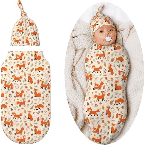 Fox Swaddle Blankets Soft Receiving Blanket Baby Swaddle Wrap for Baby Girls Boys