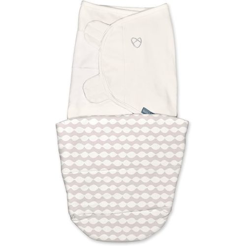 SwaddleMe by Ingenuity All Season Baby Swaddle, 2 Quick Flip Layers to Change from 1.0 to 2.5 TOG, Size 0-3 Months, 7-14 Pounds - Dream Waves
