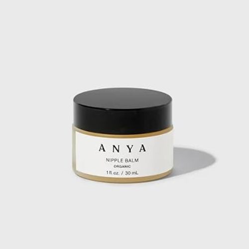 ANYA Organic Nipple Balm for Breastfeeding - 100% Vegan, Organic, Lanolin-Free. Nipple Cream to soothe itchy, chapped nipples and keeps skin hydrated. Postpartum essentials Gifts Baby Shower Gifts