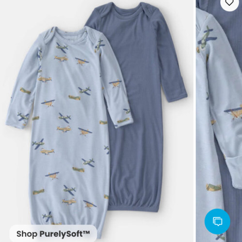Baby Boy 2-Pack Plane PurelySoft Sleeper Gowns - Blue | Carter's