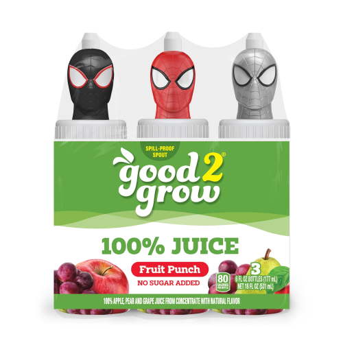 good2grow 6oz Fruit Punch Juice with Vitamin C, Collectable Character Tops Pack