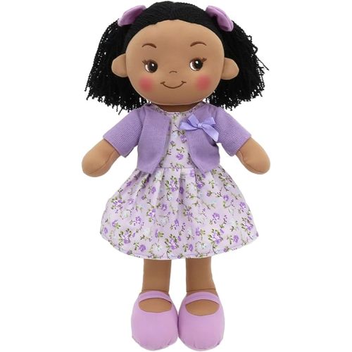 Linzy Toys 16 Inch Purple Hailey Soft Plush Rag Doll for Girls – Adorable Stuffed Sleeping Cuddle Buddy for Toddlers, Infants, Babies – Cute Hug Doll, Muneca de Trapo para Niña, Soft Toy Gift for Kids
