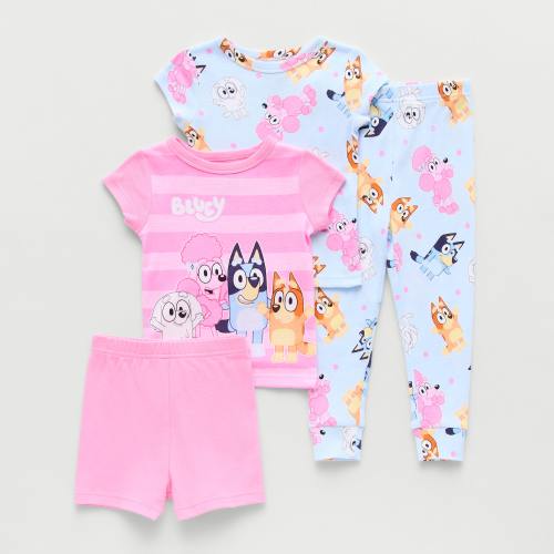 Toddler Girls Bluey Crew Neck Short Sleeve 4-pc. Pajama Set, Color: Pink - JCPenney