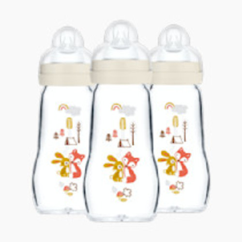 MAM Feel Good Medium Flow Premium Glass Bottle (3 Pack) - 9oz