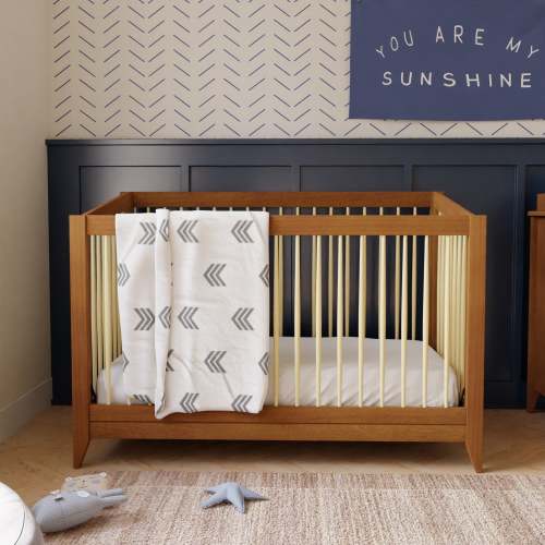 Sprout 4-in-1 Convertible Crib with Toddler Bed Conversion Kit Chestnut/Natural