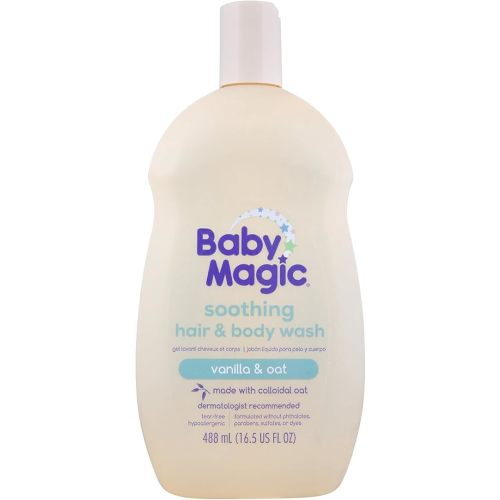 Baby Magic Soothing Hair & Body Wash, Vanilla & Oat, Soothes and Cleanses, Specially Formulated for Baby's Delicate Skin, Tear Free, Hypoallergenic, Dermatologist Recommended, 16.5 Fl Oz