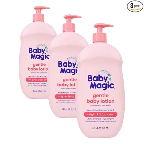 Baby Magic Baby Lotion With Original Baby Scent, Camellia Oil & Marshmallow Root, 30 Oz (Pack of 3)