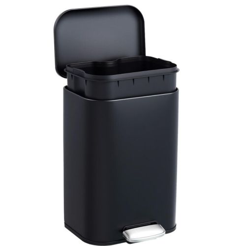 13 Gal. Stainless Steel Step Pedal Kitchen Trash Can with Removable Inner Bucket, Fingerprint-Proof, Soft-Close Lid for Home, Kitchen