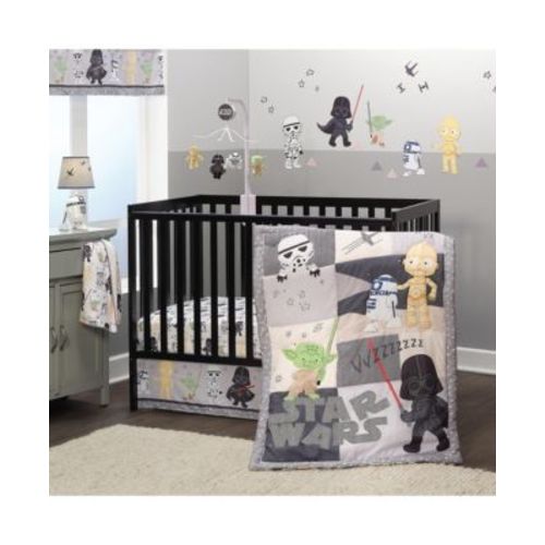 Lambs and Ivy Star Wars Classic 3-Piece Baby Crib Bedding Set - Yoda/Darth Vader