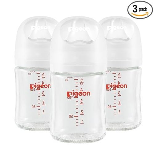 Pigeon Glass Baby Bottles Wide Neck, 5.4 Oz, Pack of 3