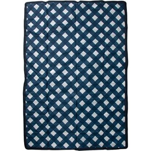 Little Unicorn – Navy Plaid Outdoor Blanket | 100% Polyester | Water Resistant | Simple Clean | Wipeable Material | Easy to Carry | Babies and Toddlers | Machine Washable | 5’ x 7’