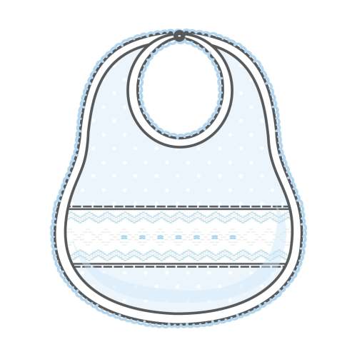 Luca's Classics Smocked Bib - Light Blue