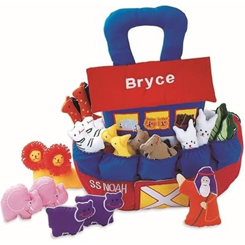 Pockets of Learning Noah's Ark Adventure Soft Play Set Interactive Play Activity for Toddlers and Children | Educational Cloth Pretend Bible Fabric Play Toy (Personalized)