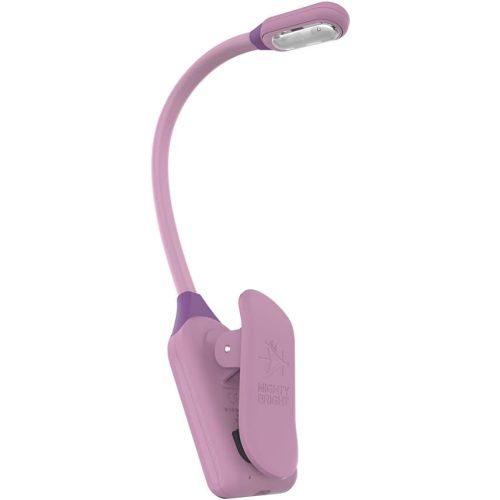 Mighty Bright The Original WonderFlex Book Light, Battery-Powered, Warm Eye Care LEDs, Flexible, Durable, Dimmable, Clip-On Reading Light, Read in Bed, Use Batteries or Micro USB (Lavender)