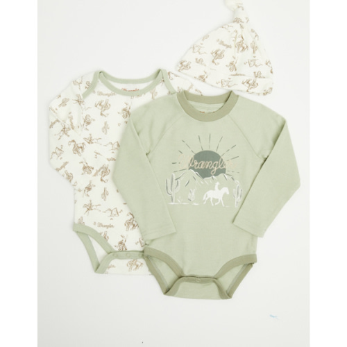 Wrangler Infant Boys' Cowboy Sunset Onesie Set - 3 Piece | Boot Barn