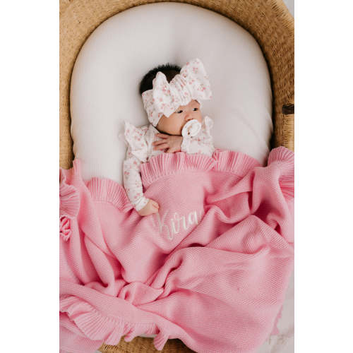 Frill Knit Blanket | Marshmallow – Little and Fern