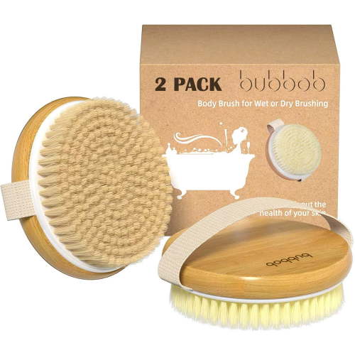 Metene 2 Pack Dry Body Brush, Shower Brush Wet and Dry Brushing, Dry Brush for Cellulite and Exfoliation