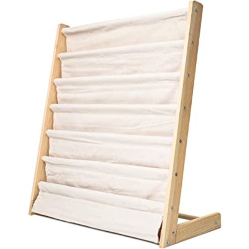 Sling Bookshelf Kids Book Rack Storage, Natural Beige (Beige, W:75cm)