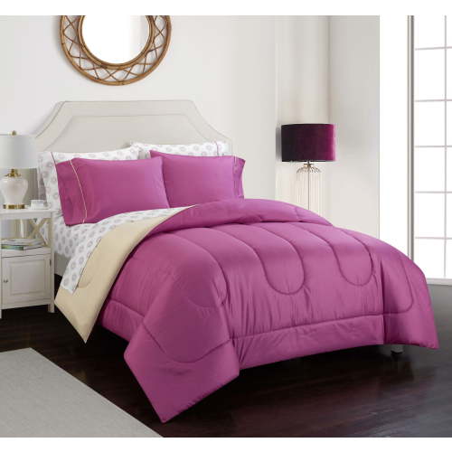 Casa 7-Piece Solid Reversible Bed in a Bag, King