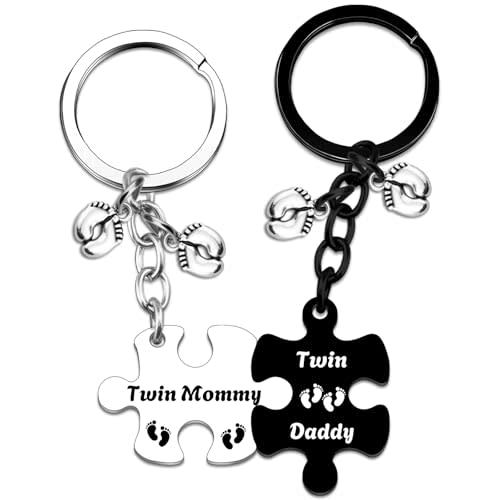Twin Mom Gifts Twin Dad Keychain Twin Baby Essentials Twin Girls Baby Gifts Twin Girls Gifts Father's Day Keychain For Twin Dad Twins Newborn Essential For Dad Mom