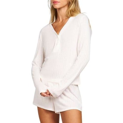 ZGJAYIWA Women Fall Eyelet 2Pcs Set Long Sleeve Half Button V Neck Top Elastic Waist wide Shorts Solid Loose Casual Sweatsuit