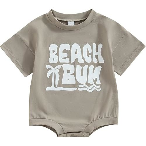 Twopumpkin Baby Bubble Romper Boy Girl Oversized Farm Onesie Retro Rompers Short Sleeve Shirts Summer Clothes Cute Outfits