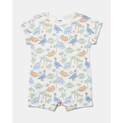 Cotton Short Sleeve Print Romper - Kmart