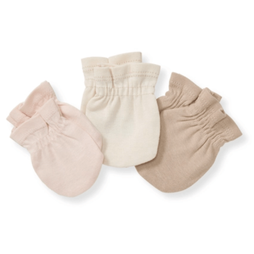 Solid Organic Cotton Baby Mittens 3 Pack Ranunculus