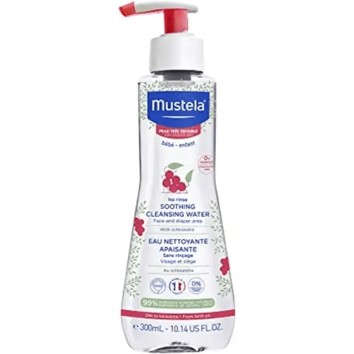 Mustela Baby Soothing Cleansing Water - No-Rinse Micellar Water for Very Sensitive Skin - with Natural Avocado & Schizandra Berry - Fragrance Free & EWG Verified - 10.14 fl. oz.