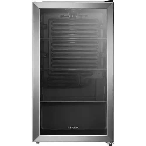 Insignia™ - 115 Can Beverage Cooler with Glass Shelves - Stainless Steel Look