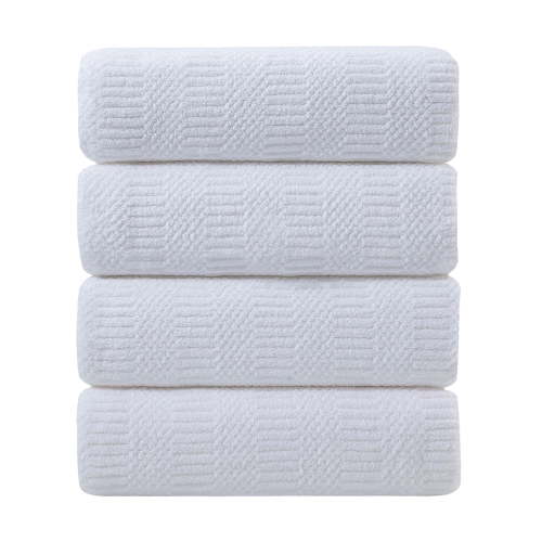 Jessy Home 4 Pack Large Bath Towel Set 600 GSM Ultra Soft Oversized White Towel Set 35"x70" Extra Large Bath Sheets