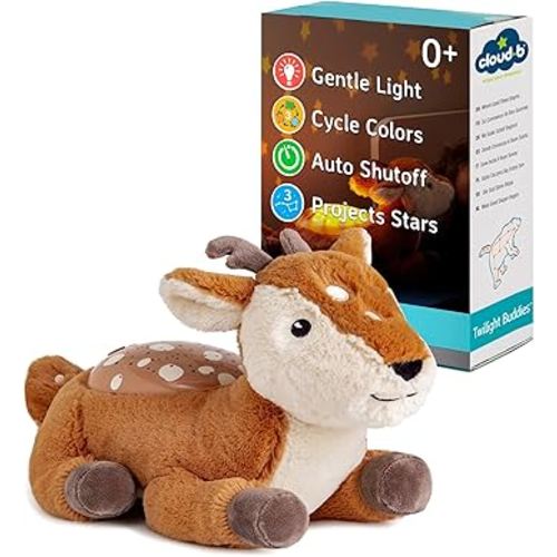 Cloud b Calming Nightlight Star Projector | Gentle Brightness | 3 Colors | 3 Constellations | Auto-Shutoff | Twilight Buddies®- Fawn