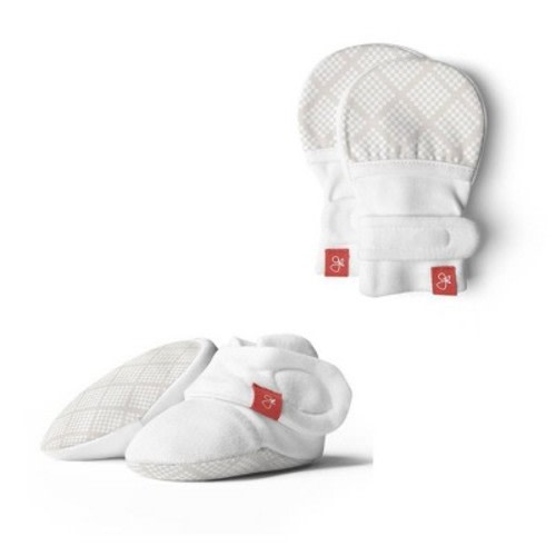 Goumi Baby Diamond Dots Mittens & Boots - Cream 0-3M