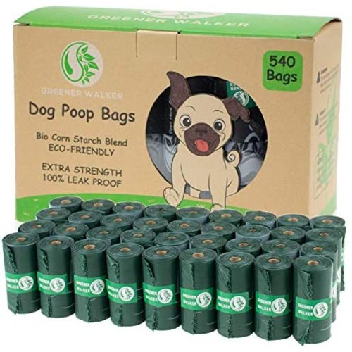 Greener Walker Poop Bags for Dog Waste-540 Bags,Extra Thick Strong 100% Leak Proof Biodegradable Dog Waste Bags - DeepGreen