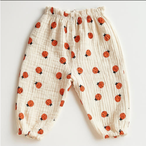 Organic Cotton Muslin Baby Pants, Soft Unisex Bloomers, Boho Toddler Trousers, Gauze Kids Clothing
