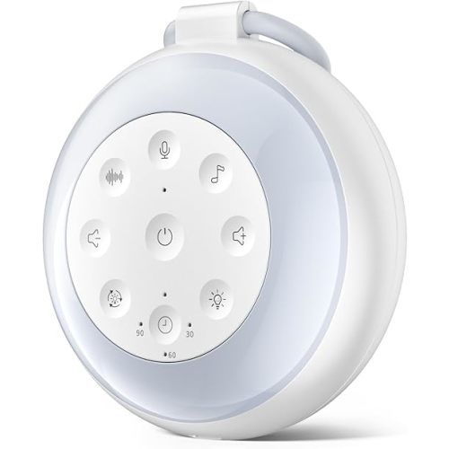 Noise Sound Machine with 24 Soothing Sounds 7 Colors Night Light, White Noise Machine 15 Volume Levels 3 Timers Adjustable Brightness Memory Function for Adults Kids Baby