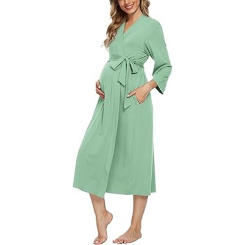Xpenyo Women's Maternity Sleepwear,Labor/Delivery/Nursing/Hospital Nightgown Kimono Robes Long Pregnancy Loungewear