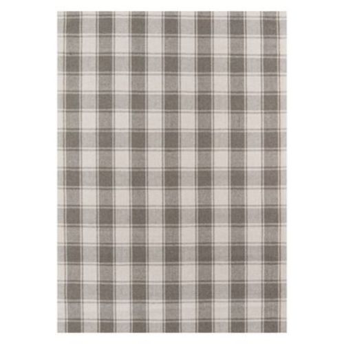 Erin Gates by Momeni 8'x10' Marlborough Charles Hand Woven Wool Area Rug Gray: Modern Plaid Low Pile Indoor Rug