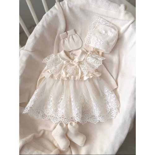 Baby Girl Coming Home Outfit Newborn Girl Coming Home Outfit Organic Baby Dress Baby Hospital Outfit Knit Baby Dress(0-3M)