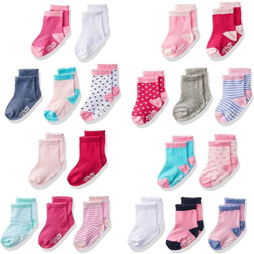 Little Me 20-Pack Newborn Baby Infant & Toddler Girls Socks, 0-12/12-24 Months, Assorted Size Pack