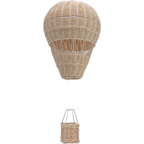 XmhyTop Woven Hot Air Balloon Ornament,Lifelike Rattan Weaving Hot Air Balloon Decoration Handcrafted Artwork for Home School Party Photo Prop
