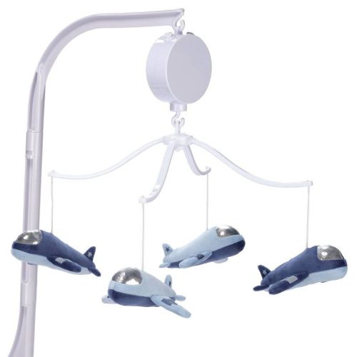 Bedtime Originals Little Aviator Airplane Musical Baby Crib Mobile Soother Toy - Blue